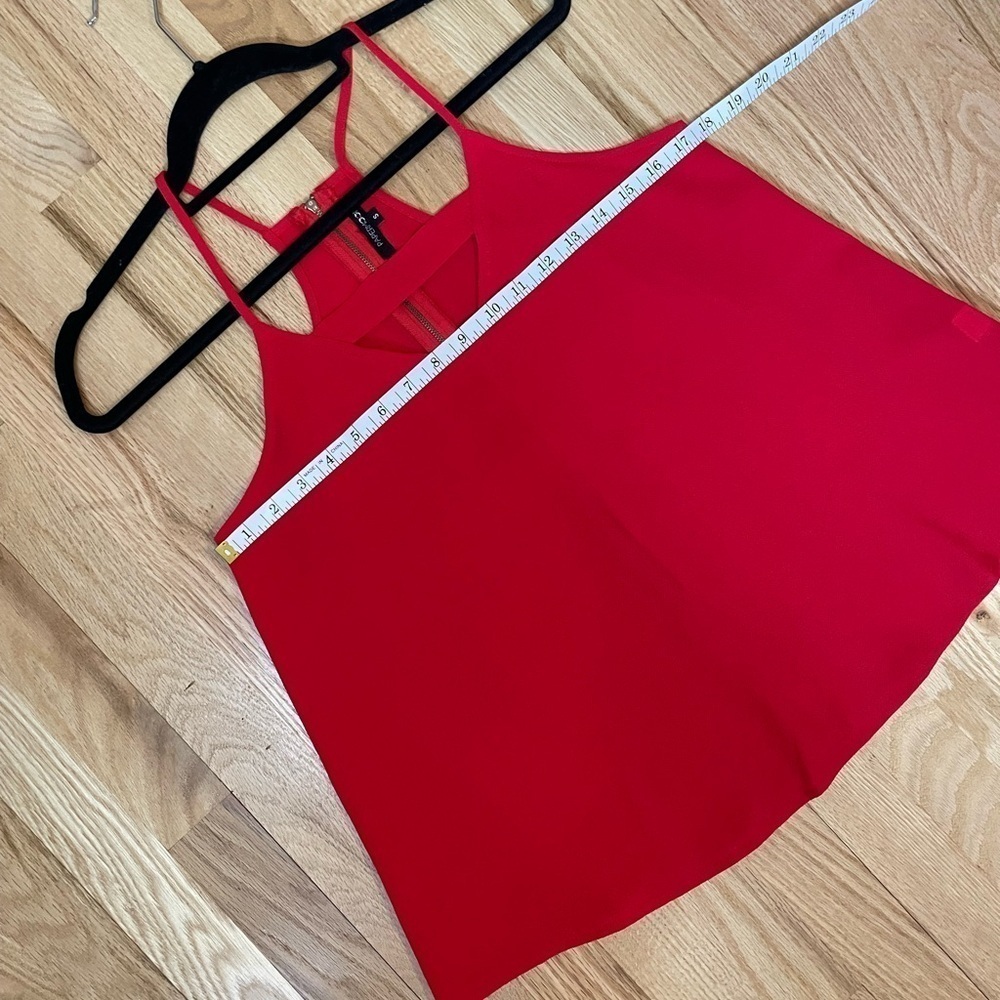 Papermoon Racerback Zip Back Red Tank Size Small - Picture 5 of 8